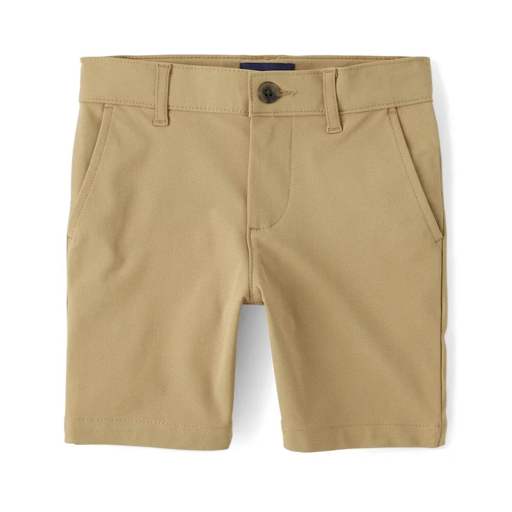 Children’s Place Boys Uniform Quick Dry Chino Shorts-Sz 12 -Flax- set of 2